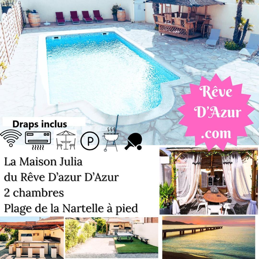 Reve D'Azur, 2 Chambres, Maison Julia En Bord De Mer A La Nartelle, Piscine Partagee, Parking & Terrasse Bbq, Wifi Et Draps Inclus Plage A Pied Сент-Максим Экстерьер фото