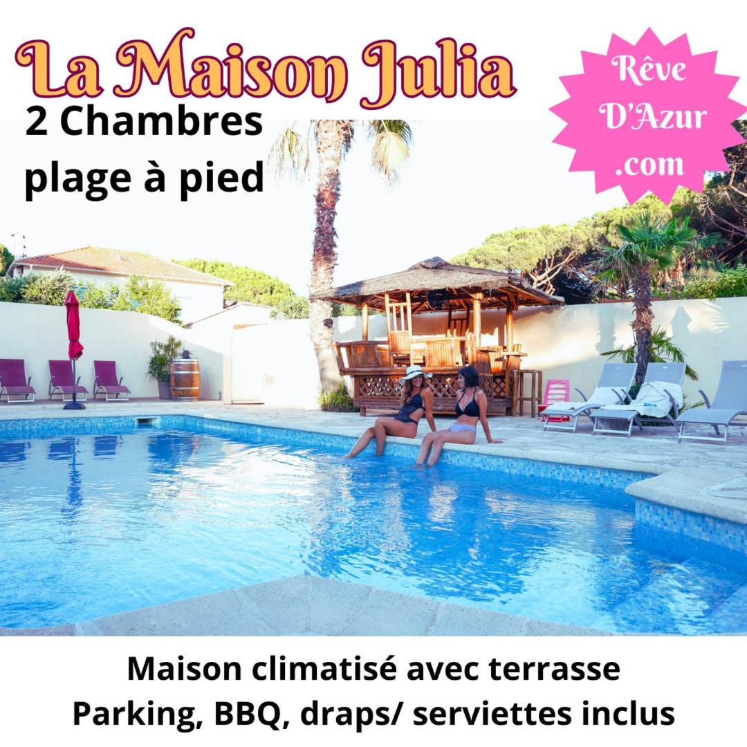Reve D'Azur, 2 Chambres, Maison Julia En Bord De Mer A La Nartelle, Piscine Partagee, Parking & Terrasse Bbq, Wifi Et Draps Inclus Plage A Pied Сент-Максим Экстерьер фото